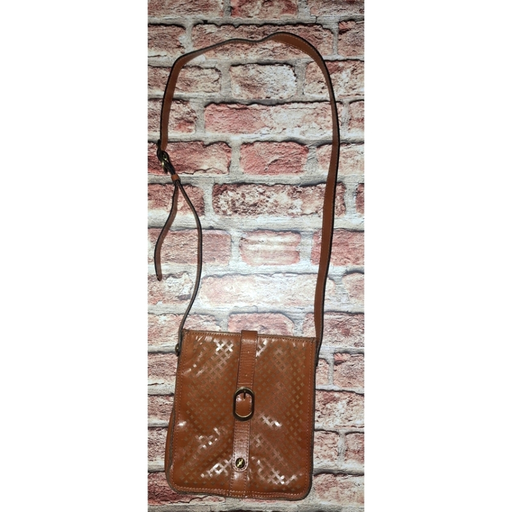 Patricia Nash Venezia Pouch Crossbody - Slim Lattice Cut Out Leather - Picture 12 of 14